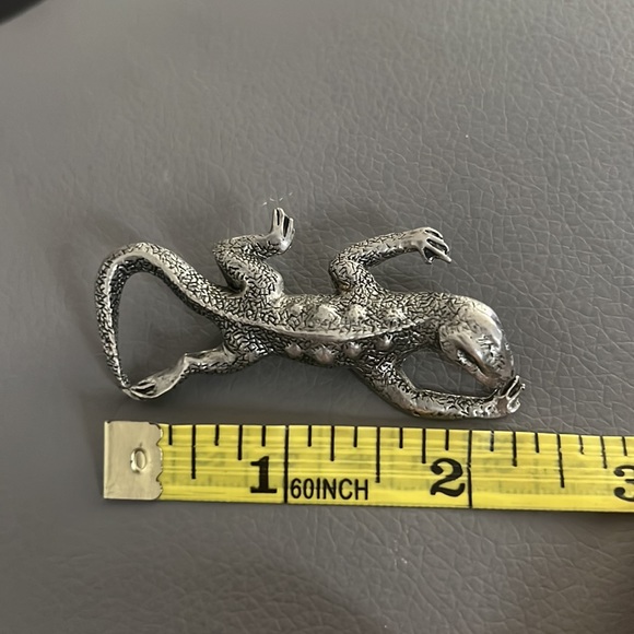 Blue Mist Pewter Lizard Gecko Brooch Pin Vintage - Picture 5 of 7